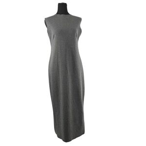 OAK + FORT midi dress raw edge fitted minimalist grey career sz sm
